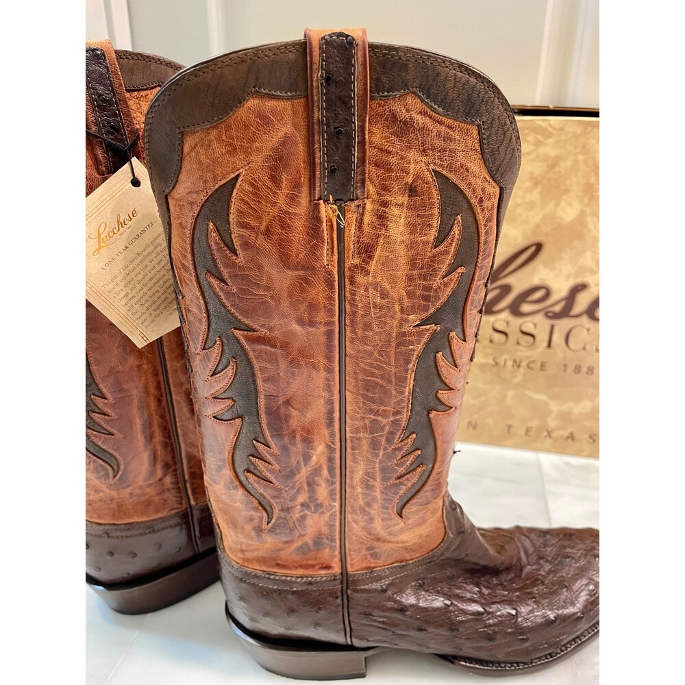 NIB LUCCHESE Classics Men's Sienna Pin Ostrich Medium Round Toe, Sz 10 D (Reg) - Picture 8 of 12
